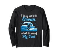 Surfing Ocean Soul Quote Wave Riding Coastal Beach Design Long Sleeve T-Shirt