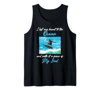 Surfing Ocean Soul Quote Wave Riding Coastal Beach Design Tank Top