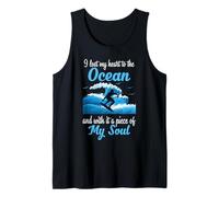 Surfing Ocean Soul Quote Wave Riding Coastal Beach Design Tank Top