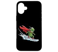 Surfing Pickle Hero With Cape Riding Big Wave Case for iPhone 16 Plus