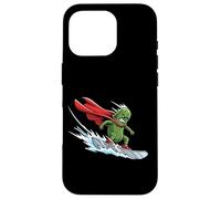 Surfing Pickle Hero With Cape Riding Big Wave Case for iPhone 16 Pro