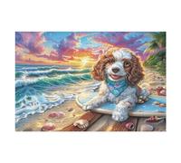 Surfing Poodle 1000 Piece Jigsaw Puzzle for Adults Jigsaw Cozy Night In Activity Colourful Challenge Great Gift for Puzzle Lovers Stress Reliever 1000 PCS