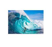 Surfing Poster Surfer On A Big Wave in The Ocean Jaws Beach Hawaii Hawaiian Waves Poster Decorative Painting Canvas Wall Posters And Art Picture Print Modern Family Bedroom Decor Posters 08x12inch(20x