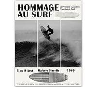 Surfing Poster - Surfing Board Black and White Wall Decor/Beach Theme Decor, Room Decor Aesthetic Vintage, Surfboard Print, Coastal Decor for Minimalist Ocean Lover Wall Art (11.7 x 16.5 (A3))