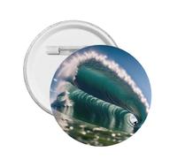 Surfing -Print Custom Round Enamel Pin - Alloy Metal Lapel Badge For Jacket, Bag, Gift Idea.