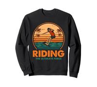 Surfing Riding the Ultimate Force Sunset Wave Ride Art Sweatshirt