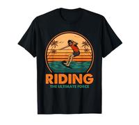 Surfing Riding the Ultimate Force Sunset Wave Ride Art T-Shirt