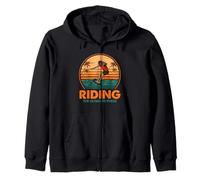 Surfing Riding the Ultimate Force Sunset Wave Ride Art Zip Hoodie