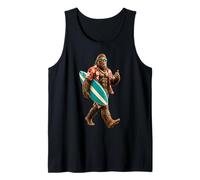 Surfing Sasquatch Funny Beach Surfer Aloha Hawaiian Bigfoot Tank Top