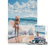 Surfing Seaside Joy 1000 Piece Jigsaw Puzzles for Adults Brain Tease Toy Relax Time Perfect Cut Memorable Gift (50x75cm)