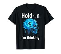 Surfing Surfboard Hold on Im Thinking Head Skull Surfer Men T-Shirt