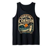 Surfing the Cornish Coast Vintage Surf Beach Men Women Tank Top