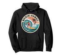 Surfing Tropical Waikiki Honolulu Hawaii Island Waikiki Pullover Hoodie