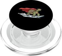 Surfing Turtle With Cape Funny Superhero Ocean PopSockets PopGrip for MagSafe