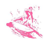 Surfing Wall Decals Bathroom Window Glass Waterproof Decortion Surfer Surfboard Extreme Sport Vinyl Stickers for Kids Room Small - 28x30cm