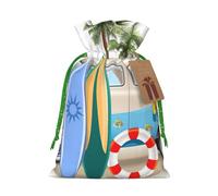 Surfing With Diving Fins Snorkeling Print Charming Gift Bag,Cloth Gift Bags With Drawstring,Perfect For Small Gifts And Jewelry