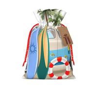 Surfing With Diving Fins Snorkeling Print Charming Gift Bag,Cloth Gift Bags With Drawstring,Perfect For Small Gifts And Jewelry