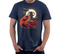 Surfing With The Alien Silver Surfer Great Wave Of Kanagawa Men's T-Shirt