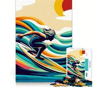 Surfing Wpap Pop Art Color 1000 Pieces Puzzles for Teenagers Brain Tease Toy Home Activity Premium Cut Santa Wish Item (38x52cm)