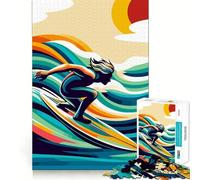 Surfing Wpap Pop Art Color Teenagers 1000 Piece Jigsaw Puzzle Mind Exercise Toy Group Play Precision Cut Festival Gift (50x75cm)