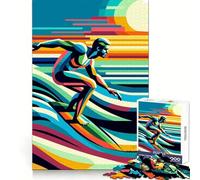 Surfing Wpap Pop Art Teenagers Puzzles 1000 Piece Jigsaws Boost Recall Relax Time Accurate Edge Amazing Present (50x75cm)