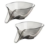 Surflyee 2PCS Drain Basket Funnel for Kitchen Sink, Multi Functional Drain Basket, Strainer Basket Drain Bowl with Funnel, Dry and Wet Separation Vegetable Fruit Washing Basket ((Gray)
