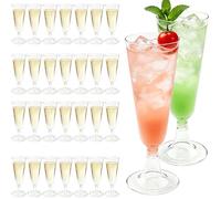 Surflyee 30 Pcs Plastic Champagne Flutes, 150 ML Reusable Champagne Glasses, Plastic Prosecco Glasses, Clear Wine Cocktail Flutes for Parties, Wedding Toasts, Birthday, Bars, Anniversaries