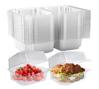 Surflyee 50 Individual Cake Slice Boxes, 7.3 Inch Food Containers for Muffin, Salad, Biscuit, Perfect for Birthday Party, Wedding, Cake Shop