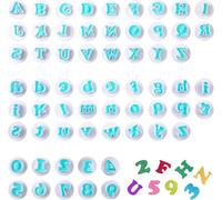 Surflyee 62 Pack Alphabet Cookie Cutters, Fondant Letter Cutter, Letter Cutters for Fondant Icing, Number Stamps for Birthday Wedding Baby Shower Christmas Party Cake Decoration