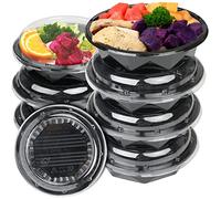 Surflyee Plastic Food Storage Containers with Airtight Lids, Serving Platters for Parties and Takeaway Salad Snack (380G)