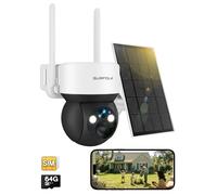 Surfola No WiFi Security Camera, 4G CCTV Camera with Sim Card, Camera Wireless Outdoor, Solar Powered, Night Vision, Spotlight, 2.5K HD, Local Recording, 2-Way Audio, PIR Motion, 32GB SD Card