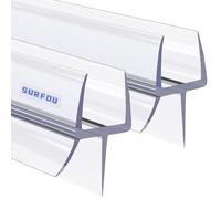 SURFOU 2×100cm Clear Bath Shower Screen Seal Strip for 6mm/7mm/8mm Glass Thickness Shower Door Seal Strip Covers up to 12mm Gap Adjustable Shower Seal Strip Replacement