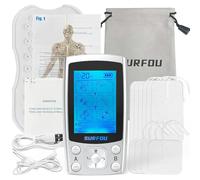 SURFOU 3-in-1 Tens Machine for Pain Relief, EMS Muscle Stimulator with 24 Modes and 10Pcs Electrode Pads, Dual Channel, Unit for Relieving Back Knee Sciatic Pain