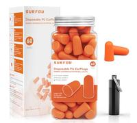 SURFOU Ear Plugs for Sleep 60 Pairs, Ultra Soft Foam Earplugs, 38dB Noise Reduction, Reusable, Ideal for Side Sleepers, Concerts, Travel, Work, Home & Study, Orange