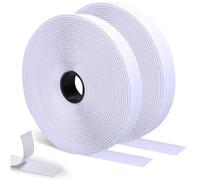 SURFOU Hook and Loop Tape, 15 m x 20 mm, Extra Strong, Self-Adhesive, Double-Sided, Heavy Duty for Fabric, Curtains, Picture Hanging, and Home & Office Use