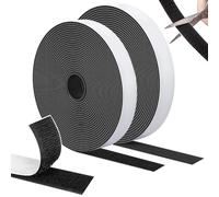 SURFOU Hook and Loop Tape Black, Self Adhesive Dou