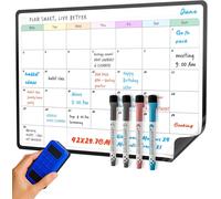 SURFOU Magnetic Whiteboard for Fridge Calendar, A3 Monthly Planner Dry Wipe Boa