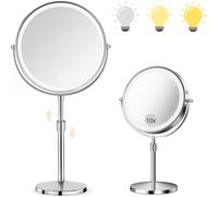 SURFOU Makeup Mirror with Lights 10X/1X Rechargeable Vanity Mirror Bedroom Desk