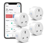 SURFOU Mini Smart Plug Wi-Fi Outlet 4Pcs, 13A Wireless Socket Works with Amazon Alexa, Google Home and SmartThings, Energy Monitoring, App Remote/Voice Control, Schedule and Timer, No Hub Required