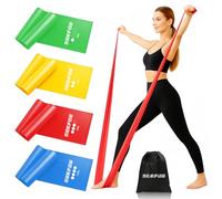 SURFOU Resistance Bands Set with 4 Levels, Skin-Friendly Exercise Band with Carrying Bag, Ideal for Women’s Pilates, Stretching, Strength Training, Yoga, Gym, and Fitness