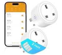 SURFOU Smart Plug Wi-Fi Timer Socket with Energy Monitoring, Mini Remote Control Plug Works with Alexa, Google Home and SmartThings, Light Timers For Home Security, App Smart Life/Tuya, 13A (2)