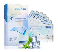 SURFOU Teeth Whitening Strips 28 Treatments, Teeth Whitening, Peroxide Free, Safe for Enamel,Gentle Formula, Fast-Visible whitening Effects, 28 Packs 56 Pcs, Mint Flavor