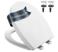 SURFOU Toilet Seat Soft Close, O Shape Toilet Lid with Quick Release | Shatterproof PP, 200 kg load capacity, 304 stainless steel hinges, adjustable fixing hole distance 8.5-15.5 cm