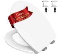 SURFOU Toilet Seat Soft Close, O-Shaped, Heavy Duty UF/Duroplast, Quick Release for Easy Cleaning, Scratch Resistant, White Bathroom Seat, Supports up to 200 kg, Stable with Rubber Fixings