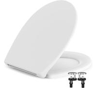 SURFOU Toilet Seat Soft Close White, Oval Shape Lid Cover, Quick Release with A