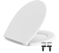 SURFOU Toilet Seat Soft Close White, Oval Shape Lid Cover, Quick Release with Adjustable Hinge, Universal Top Fittings, Supports up to 150kg, Easy to Install, Non-Slip Bathroom Accessories