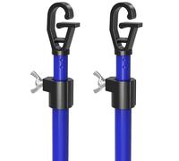 SURFOU Washing Line Pole Set of 2, Clothes Prop, Telescopic and Adjustable Extending Up to 2.4m with G-Hook, Rust-Resistant Powder Coated Steel, Heavy Duty Support for Outdoor Home Garden Laundry