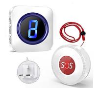 SURFOU Wireless Caregiver Pager, Home Alarm Systems for Elderly, Alarm Call Button Personal for Seniors Patients Disabled, SOS Call Panic Button Alert, Range 1,000Ft/300M