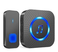 SURFOU Wireless Doorbell, 1,300 ft Long Range Cordless Battery Operated, Wall Plug in Electric Door Chime Kit with 55 Melodies 5 Volume to Choose, LED Door Entry Bell