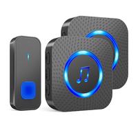 SURFOU Wireless Doorbell, 1,300 ft Long Range Cordless Battery Operated, Wall Plug in Electric Door Chime Kit with 55 Melodies 5 Volume to Choose, LED Door Entry Bell